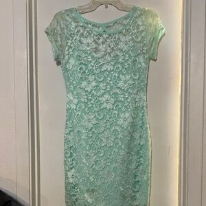 Almost Famous Mint Lace Mini Dress
